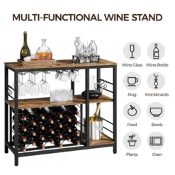 Yaheetech Home Bar Industrial Wine Rack Table With Glass Holder, Wine Bar Cabinet, Rustic Brown 9 Yaheetech Home Bar Industrial Wine Rack Table With Glass Holder, Wine Bar Cabinet, Rustic Brown -Furniture Series Store GUEST 6a3d2b8c 2f64 4b13 9bd2 2cce88143eed