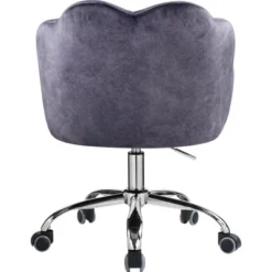 Simple Relax Office Chair In Dark Gray Velvet And Chrome -Furniture Series Store GUEST 6b090c73 863e 49d3 9be2 68cbf2417a69