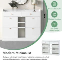 Modern Multifunctional Shoe Cabinet With 4 Turnover Drawers - ModernLuxe 20 Modern Multifunctional Shoe Cabinet With 4 Turnover Drawers - ModernLuxe -Furniture Series Store GUEST 6bc2a8b3 de98 4ecb a5a3 7ee11d2a588d