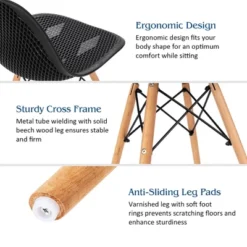 Costway Set Of 4 Plastic Hollow Out Chair Mid Century Modern Wood-Leg Seat 17 Costway Set Of 4 Plastic Hollow Out Chair Mid Century Modern Wood-Leg Seat -Furniture Series Store GUEST 6c0d8619 d52a 4120 8115 2fc8a9034699