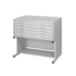 Safco Facil Steel Flat File High Base Small Light Gray 4971LG