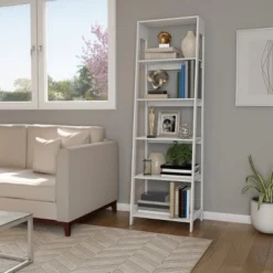 Hastings Home Ladder-Style 5-Tiered Bookcase -Furniture Series Store GUEST 6c922adb 0d20 4099 87b9 166b2e39b02d