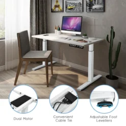 Costway Electric Stand Up Desk Frame Dual Motor Height Adjustable Stand WhiteBlack -Furniture Series Store GUEST 6e088aeb 4545 4cb9 a0d1 e77aa3c6df36