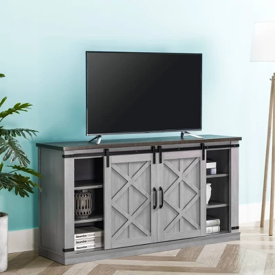 58" TV Stand For TVs Up To 65" Gray - Home Essentials 6 58" TV Stand For TVs Up To 65" Gray - Home Essentials - Image 6