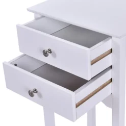 Costway 2 PCS Side Table End Accent Table Night Stand W/ 2 Drawers White -Furniture Series Store GUEST 6e5b9a65 9887 4472 ba98 ee3e31ad1c53