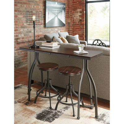 Set Of 3 Odium Rectangular Dining Room Counter Table Set Brown - Signature Design By Ashley 2 Set Of 3 Odium Rectangular Dining Room Counter Table Set Brown - Signature Design By Ashley - Image 2