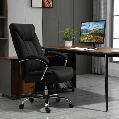 Vinsetto High Back Swivel Home Office Chair Task Ergonomic Linen Fabric Computer Chair With Arm Adjustable Height 8 Vinsetto High Back Swivel Home Office Chair Task Ergonomic Linen Fabric Computer Chair With Arm Adjustable Height - Image 8