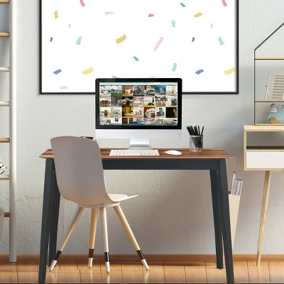 Costway Mid Century Modern Rectangular Dining Room Table W/ Solid Wooden Legs Walnut 5 Costway Mid Century Modern Rectangular Dining Room Table W/ Solid Wooden Legs Walnut - Image 5