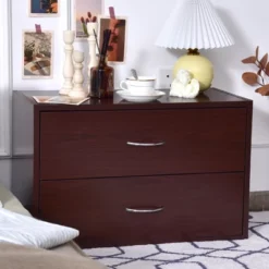 Costway 2-Drawer Dresser Horiztonal Organizer W/Handle Wood End Table Nightstand -Furniture Series Store GUEST 705a8d41 41bc 4f11 98ad cf62b905aa11