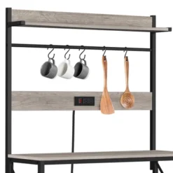 Yaheetech 63″ H Kitchen Baker’s Racks With 2 AC Outlets, 4-Tier Microwave Oven Stand 11 Yaheetech 63″ H Kitchen Baker’s Racks With 2 AC Outlets, 4-Tier Microwave Oven Stand -Furniture Series Store GUEST 715ced1f 3b3a 46fb acc4 d9ef17557573
