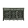 Mia 3 Drawer 3 Door Credenza Green - Treasure Trove Accents