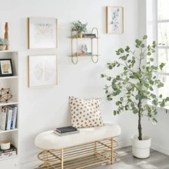 20" 2 Tier Warm Metal Hanging Bracket Wall Mounted Shelf Gold - Danya B. -Furniture Series Store GUEST 71d9866b 148f 452c 9678 5feb38e880de