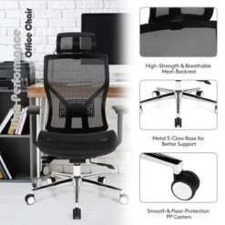 Costway Ergonomic Office Chair High-Back Mesh Chair W/Adjustable Lumbar Support -Furniture Series Store GUEST 74647328 76ca 47e8 af88 2795517ac313
