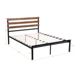 Costway Twin Size Metal Platform Bed Frame Mattress Foundation Wooden Headboard -Furniture Series Store GUEST 76abcdde 400f 49e2 a202 866ab3ef0fa4
