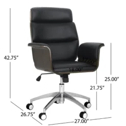 Cannonade Mid Century Modern Swivel Office Chair Black/Gray - Christopher Knight Home -Furniture Series Store GUEST 771ca58f 29b8 460f a11e 742e650a81df