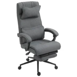 Vinsetto Executive Office Chair High Back Computer Desk Chair With Headrest, Lumbar Support, Padded Armrest And Retractable Footrest, Gray -Furniture Series Store GUEST 776ee080 d419 4ee0 b7e7 defe5d6db0e9