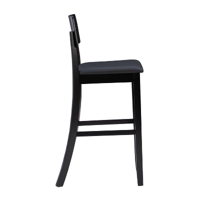 29" Torino Contemporary Barstool Hardwood/Black - Linon 3 29" Torino Contemporary Barstool Hardwood/Black - Linon - Image 3