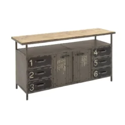 Industrial Wood Buffet Gray - Olivia & May -Furniture Series Store GUEST 797f6bff cef4 4a31 a0c8 944f20a1269b