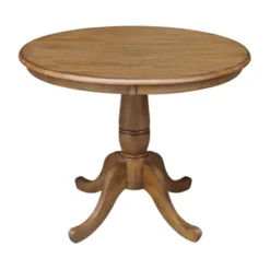 36" Round Top Pedestal Table - Pecan - International Concepts -Furniture Series Store GUEST 7abcaa8f 004f 4b33 920c 6180c37f70ae
