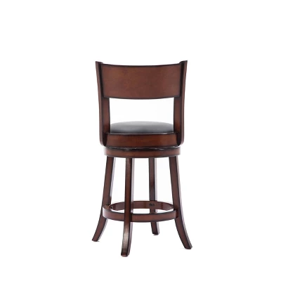 Palmetto Swivel Hardwood Counter Height Barstool Brandy - Boraam 4 Palmetto Swivel Hardwood Counter Height Barstool Brandy - Boraam - Image 4