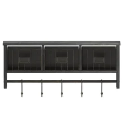 Emma And Oliver Rustic Country Wall Mounted Shelf With 5 Adjustable Sliding Hooks And Three Wire Storage Baskets 22 Emma And Oliver Rustic Country Wall Mounted Shelf With 5 Adjustable Sliding Hooks And Three Wire Storage Baskets -Furniture Series Store GUEST 7b46ad2c 94bd 49a1 9f37 3eb126ed6146