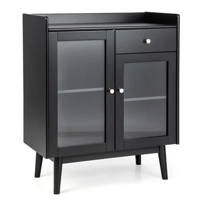 Costway Kitchen Buffet Server Sideboard Accent Cabinet With2 Tempered Glass Doors & Drawer 9 Costway Kitchen Buffet Server Sideboard Accent Cabinet With2 Tempered Glass Doors & Drawer - Image 9