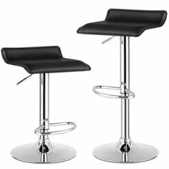 Costway Set Of 4 Swivel Bar Stool PU Leather Adjustable Kitchen Counter Bar Chairs Black -Furniture Series Store GUEST 7cb4c37f 3d68 4e7c af34 7a714f382535