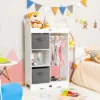 Costway Kids Dress Up Storage Hanging Armoire Dresser Costume Closet W/Mirror & Toy Bins