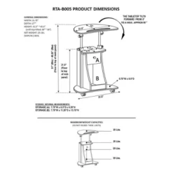 Rolling Adjustable Laptop Cart With Storage - Techni Mobili -Furniture Series Store GUEST 7d105667 6a5c 44fe b98d c6d1531e18da