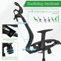 Tangkula High Back Mesh Office Chair Ergonomic Executive Chair Swivel Computer Task Chair W/ Headrest Black/ Gray -Furniture Series Store GUEST 7dd52a50 bb0d 46a6 b875 b9df3e22515f