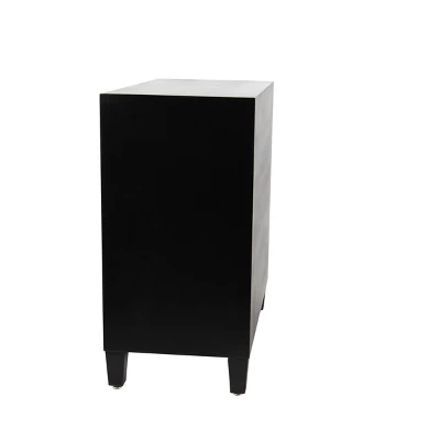 Modern Crescent Moon Pattern Wood Rectangle Cabinet Black - Olivia & May 7 Modern Crescent Moon Pattern Wood Rectangle Cabinet Black - Olivia & May - Image 7