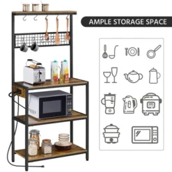 Yaheetech 67.5" H Baker’s Rack With Power Outlet For Kitchen Storage, Rustic Brown -Furniture Series Store GUEST 7ea24def 693a 4235 b51c 4dd89ae00bdd