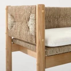 Elden Wood Bench With Woven Back And Loose Cushion Seat - Threshold™ Designed With Studio McGee -Furniture Series Store GUEST 80c860d6 fb10 4439 978d 5bcb29b2d57b