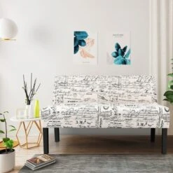 Costway Loveseat Sofa Fabric Settee Bench Bed Chair Wooden Leg Living Room -Furniture Series Store GUEST 81150729 472c 48bc bae4 7e205cd980b5