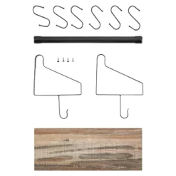 6 Hook Amelia Wall Shelf With Hanging Rod Black/Rustic - Danya B. 11 6 Hook Amelia Wall Shelf With Hanging Rod Black/Rustic - Danya B. -Furniture Series Store GUEST 81849523 377e 492c a895 51d3d1778ac4