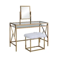 Burdette Contemporary Vanity Table Set - HOMES: Inside + Out -Furniture Series Store GUEST 82028cd3 4f76 4f67 8d33 7822f0082f83