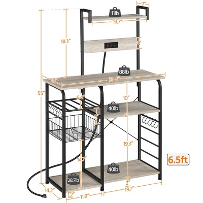 Yaheetech 4-Tier 55" Kitchen Baker's Rack With Power Outlet 2 Yaheetech 4-Tier 55" Kitchen Baker's Rack With Power Outlet - Image 2