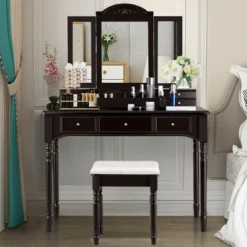Costway 7 Drawers Vanity Set Dressing Table W/ Tri-Folding Mirror 22 Costway 7 Drawers Vanity Set Dressing Table W/ Tri-Folding Mirror -Furniture Series Store GUEST 832cd77a 6dc6 425f a884 d990b6552781