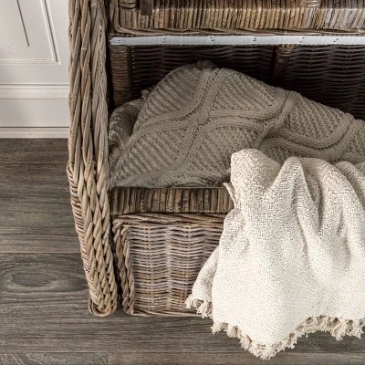 Happimess Naples 47.50" Wicker Trunk Storage Bench, Gray 5 Happimess Naples 47.50" Wicker Trunk Storage Bench, Gray - Image 5