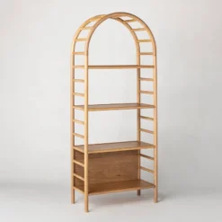 72" Holladay Curved Wooden Bookcase - Threshold™ Designed With Studio McGee -Furniture Series Store GUEST 84aacca0 2437 4d03 8b04 6e3f30c27fb1
