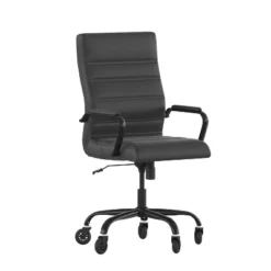 Flash Furniture Whitney High Back Executive Swivel Office Chair With Black Frame, Arms, And Transparent Roller Wheels -Furniture Series Store GUEST 856b15bf a280 4598 86bd d748f7715704
