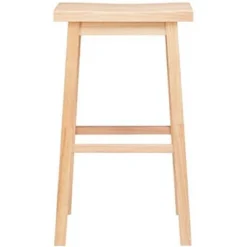 PJ Wood Classic Saddle-Seat 29 Inch Tall Kitchen Counter Stool For Homes, Dining Spaces, And Bars W/ Backless Seat, 4 Square Legs, Natural -Furniture Series Store GUEST 859dcc49 1381 46c0 aec6 d7806cea0dec