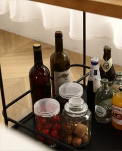 Freya 30.7 Inches White Rubber Finish/Top And Shelves With Carbon Steel Materials Bar Serving Carts- Maison Boucle -Furniture Series Store GUEST 86032427 3786 4f15 8dbc 59a13f64d3fa