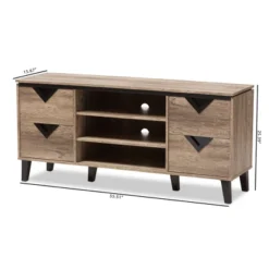 Beacon Modern And Contemporary Wood TV Stand For TVs Up To 55" Light Brown - Baxton Studio -Furniture Series Store GUEST 87452f98 ccc3 4226 87e2 3f238fc13528