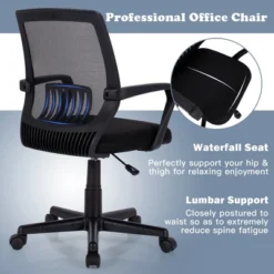 Costway Mid-Back Office Executive Chair Mesh Chair Height Adjustable W/ Lumbar Support -Furniture Series Store GUEST 874e5304 6f06 4c5a a905 6042c855cec8