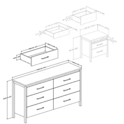 Gravity 6 Drawer Double Dresser And 2 Drawer Nightstand Gray Maple - South Shore -Furniture Series Store GUEST 88ec468b 1109 4a6c b163 b32b6229c9ef