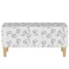 Storage Bench Contoured Tulips White - Skyline Furniture