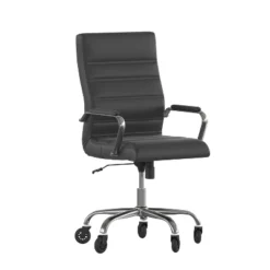 Flash Furniture Whitney High Back Executive Swivel Office Chair With Black Frame, Arms, And Transparent Roller Wheels -Furniture Series Store GUEST 895e718b 4e85 4010 a67b ba4bd67bbb64