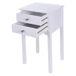 Costway 2 PCS Side Table End Accent Table Night Stand W/ 2 Drawers White -Furniture Series Store GUEST 899bfa51 a848 4618 b0ae 00602d8eeb59