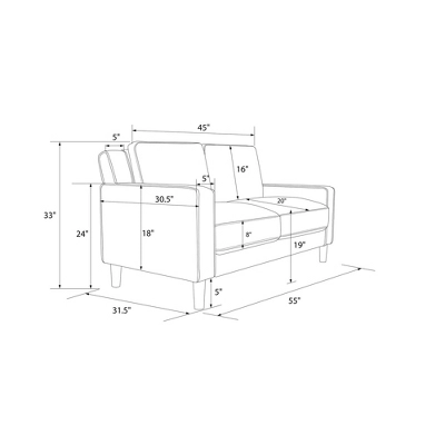 Taliyah Loveseat 2 Seater Sofa - Room & Joy 10 Taliyah Loveseat 2 Seater Sofa - Room & Joy - Image 10